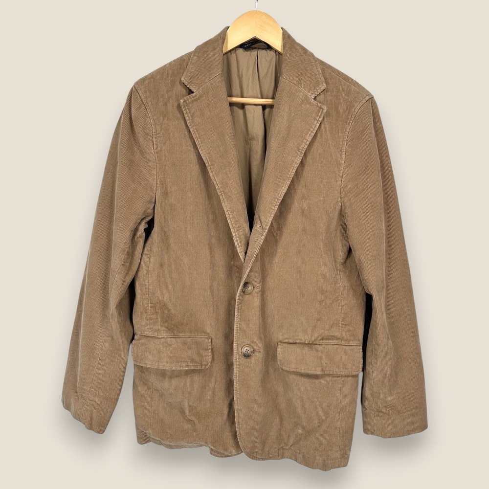 Banana Republic Corduroy Sport Coat Blazer Men 40R Tan Brown 3 Roll 2 Cotton